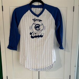 Girls Chicago Cubs 3/4 sleeve pinstriped shirt size 14 Large